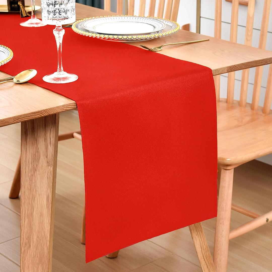 Farmhouse Red Table Runner Dining Table Runners 48 Inches Long Coffee Table Runner for Dresser Living Room Bedroom Holiday Party Banquet 12X48 Inch
