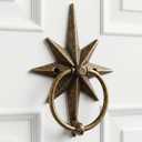 Shimeyao Antique Brass Bethlehem Star Door Knockers 7.9 Inch Vintage Bethlehem Star Door Handle Gate Knocker Handle Pull for Front Doors Accessories Home Courtyard European Country Decor