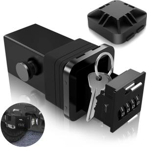 Hidden Trailer Storage Vault HS7000 Key Vault Durable and Weather-Resistant Hitch Lock Box for Keys and Cards, Secure Trailer Hitch Lock for Cars, Trucks, and SUVs