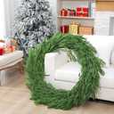 Wavwavw 48" Christmas Large Norfolk Pine Wreath for Front Door
Full Fake Christmas Wreath Decoration for window,Realistic Artificial Green Decoration,Xmas Winter Farmhouse Home Decor