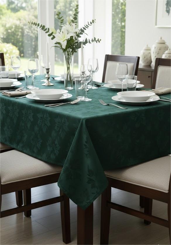 Romanstle Table Cloth, Green 120x60 inches