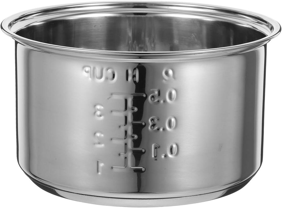Stainless Steel Rice Cooker Inner Pot Universal Replacement Liner for Electric Cooker Suitable for Boiling Steaming and Porridge Cooking 6.69X6.69X3.74 Inches