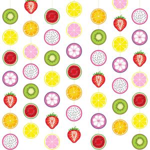 Duraaamo 8 Packs Fruit Party Banner Decorations Twotti Frutti Paper Garland Dancing Frutti Paper Hanging Cutouts Summer Theme Banners for Summer Theme Birthday Party Supplies Decor(Fruit) (Colorful)