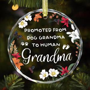 Gossby New Grandma Ornament - Promoted from Dog Grandma - New Grandmother Gift - Baby Annoucement Gift for 1st Time Grandmother - Car Hanging Decoration - Bottle Decor