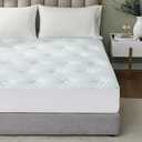 Hansleep Queen Mattress Topper Viscose Derived from Bamboo, Memory Foam Pillow Top Mattress Topper Queen with Deep Pocket, Breathable Mattress Pad for Back Pain Relief, 60" x80", White