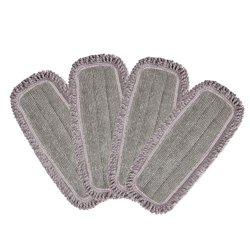 CLEANHOME Microfiber Mop Pads 4 Pieces for Floor Cleaning,Fit CLEANHOME Dust Mop: B09PBPGSJ3, Twisted Microfiber Replacement Pads