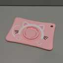 for Samsung Galaxy Tab A9 Plus Case 11 Girls Cute Cat Kawaii Cover Girly 3D Cartoon Women Kitten with Rotating Handle Stand & Strap Soft Silicon Funda for Samsung A9 Plus Tablet Case, Pink Cat 