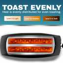 Elite Gourmet ECT4829B# Long Slot 4 Slice Toaster, Reheat 6 Toast Settings, Defrost, Cancel Functions, Built-in Warming Rack, Extra Wide Slots for Bagels Waffles, Black