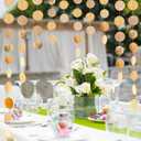 Syhood 10 Pcs Party Decorations Paper Dot Circle Garlands Glitter Streamers Hanging Banner Decor for New Year Baby Shower Wedding Birthday Backdrop Supplies (Champagne Pink)