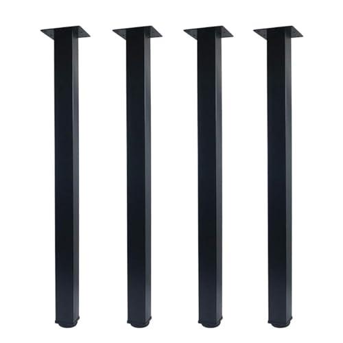 QLLY 27.5 inch / 70cm Adjustable Metal Desk Legs, Square Office Table Furniture Leg, Set of 4 (27.5 inch, Black)