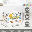 Clastyle Cosmic Space Planet Laundry Basket Star Kids Clothes Book Storage Basket Gift Toy Box for Bedroom Decor,Rocket,40x30x30 cm