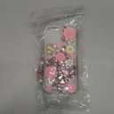 for iPhone 15 Glitter Bling Case, Cute Luxury 3D Crystal Rhinestone Diamond Sparkle Shiny Gems Flower Pearl with Lanyard Wrist Strap Women Girls Protective Case for iPhone 15 6.1 inch (Pink)