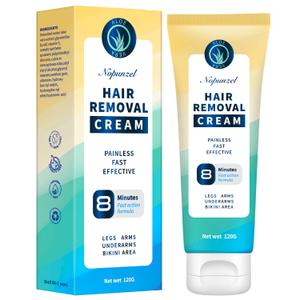 Hair Removal Cream: Hair Remover for Women and Men - Sensitive Intimate Hair Removal - Painless Depilatory Cream - Private Areas Pubic Areas Bikini Body Legs Arms Underarms - All Skin Types - 120g (2.8 Ounce (Pack of 1))
