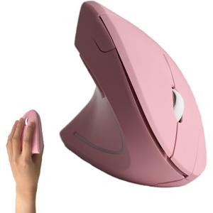 Urby Left Handed Mouse, Vertical Left Handed Ergonomic Wireless Mouse, Ideal for Lefty Users, Gaming & Office Use, Compatible with Windows/macOS/iPadOS. Pink