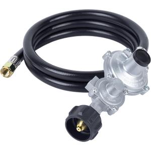 GASPRO 5 FT Two Stage Propane Regulator Hose with QCC and 3/8" Female for RV, Grill, Fire Pit, Gas Stove/Range More