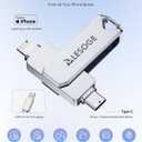 MFi Certified 256GB Flash Drive for iPhone Photo Stick Thumb Drive, USB Memory Stick iPhone Flash Drive for Photos Videos, High Speed Jump Drive External Storage for iPhone/iPad/Android/PC (Grey)