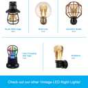 GE Vintage LED Edison Night Light, Plug-in, Dusk to Dawn, Farmhouse Decor, Mood Lighting, Home Decor, Ambient Lighting, LED Lights for Bedroom, Bathroom, Kitchen, Hallway, Black, 2 Pack, 71349