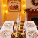 Supernal 60pcs Thanksgiving Plastic Plates Heavy Duty,Fancy Scalloped Plates with Fall Pumpkin and Autumn Maple Leaves, Include 30 Dessert Plate&Dinner Plastic Plate for Thanksgiving Party