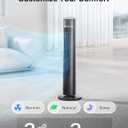 PELONIS 40 inch Bladeless Tower Fan for Bedroom, Standing Fan with Remote Control, 26ft/s, 90 Oscillation, 3 Speed Settings, 27 Db, 3 Modes, 15-Hour Timer, LED Display, Fan that Blows Cold Air, Grey