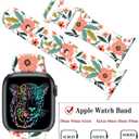 2 x Silicone Watch Bands Compatible with iWatch 38mm 40mm 41mm 42mm 44mm 45mm for Women Men,Replacement Sport Wristbands for iWatch Series 8 7 6 5 4 3 2 1 (Colorful Hand Flowers)