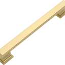 Amerdeco 10 Pack Brushed Gold Cabinet Pulls 5 Inch (128mm) Hole Center Kitchen Cabient Hardware Gold Cabinet Handles Drawer Pulls ZH0013