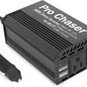Pro Chaser 400W Car Power Inverter  DC 12V to AC 110V Converter with Dual AC Outlets & 6.2A USB Ports, Ideal for Road Trips, Camping, Small Appliances & Electronics (Black)