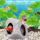 MyLifeUNIT Fish Tank Decor, Silk Aquarium Plants and Hideaway Rock Cave Decor for Betta Fish Tank Accessories, Goldfish, Turtle Tank Decorations