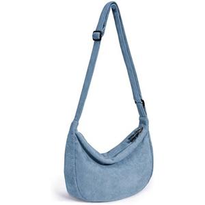 Crossbody Sling Bag for Women Men Trendy, Crescent Bag with Adjustable Strap, 2 Zippers Lightweight