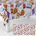 Bell Table Cover Mexican Burrito Quesadilla Food Beverage Taco Cinco de Mayo Theme Tablecloths Decorations for Birthday Dining Banquet Fiesta Picnic Anniversary Wedding Party Supplies 53 x 108 inches