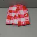 SARAFLORA V-Day Checkered Fabric Rectangle Table Cloth- 60 x 84 Inch -Polyester Heart Pattern Tablecloth, Table Cover Protector for Party, Wedding, Valentine Decoration Use, Red & White