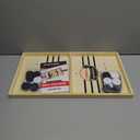 kongwal Fast Sling Puck Game - Wooden Hockey Table Board Game with Spare Parts | Indoor 2 Player Tabletop Fast-Paced Slingshot Battle for Adults, Kids & Family Night or Friends Party | Large Size