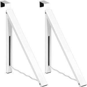 HOLDN STORAGE Over The Door Hanger - Single Foldable Rack Organizer for Hanging Clothes, Coats & Towels, Ideal for Dorm Rooms, Laundry, Bathrooms, Etc - Holds up to 20 LBs - White (2 Pack)