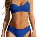 Womens Two-Piece Bikini Set Sexy Bating Suit for Women Adjustable Straps Women's Swimwear Swimsuit (Medium, Blue)
