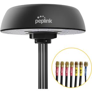 Peplink Cellular and WiFi Antenna Mobility 42G 5G/LTE 2x2 MIMO Dual Band (2.4GHz & 5GHz) External Router Computer Networking Antenna System with GPS receiver Robust IP68 Rating 6.5 ft, Black