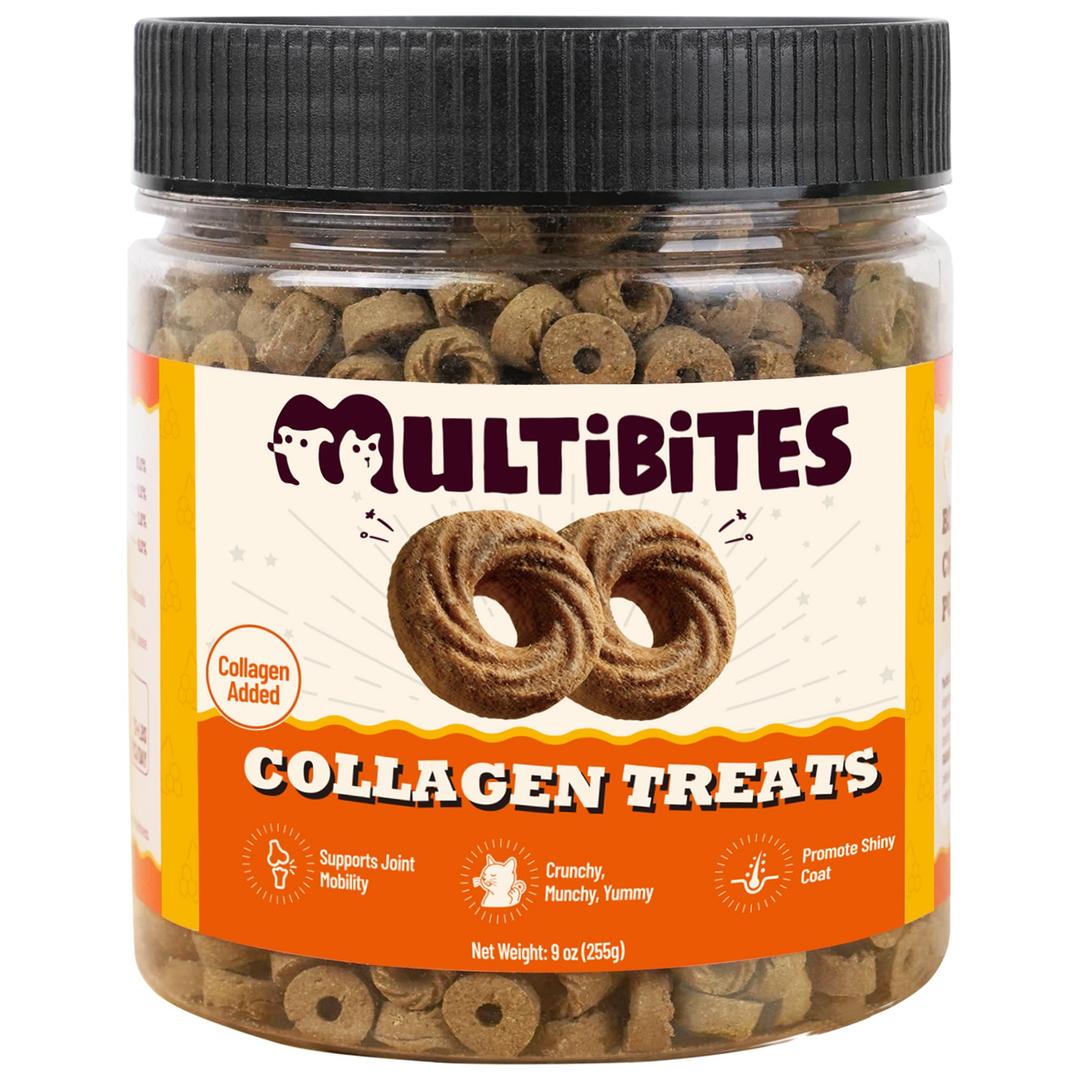 4 x MULTIBITES 9 oz Collagen Treats for Cats Hip Joint Support with Glucosamine (EXP 03/11/27)