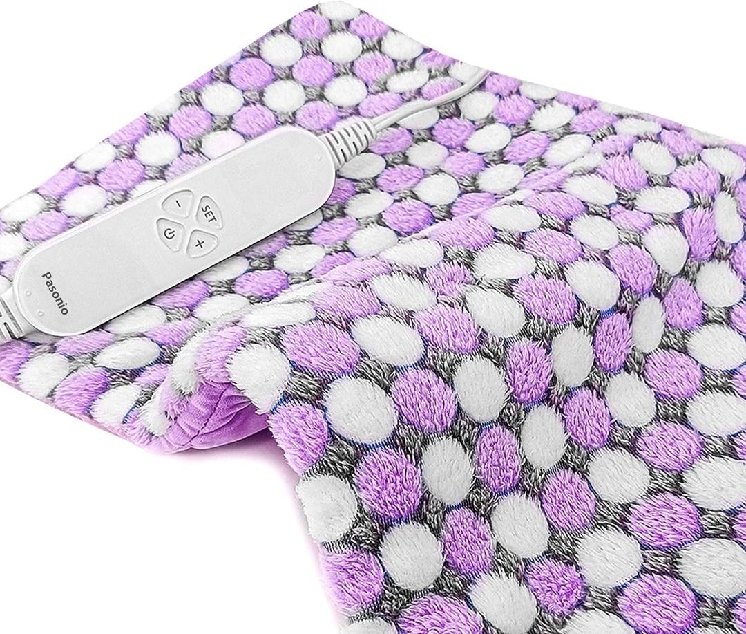 Pasonio Full Weighted Electric Heating Pad for Back Pain, Cramps, Relief - Auto Shut Off - 2.3lb Heat Pad with Moist & Dry Heat Therapy Options - Hot Heated Pad - (XL 12"x24") - PYQ0Z