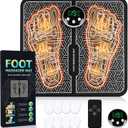 EMS Foot Massager TENS(Model:KTR-2493) for Muscle Relaxation,LCD Display Screen,Back Massager & Legs Massager Pad with Remote Control