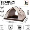 Happy Travel 1-2 Person Camping Tent, Instant Easy Pop Up Tents for Camping,Automatic Waterproof Family Camping Tent, Easy Set Up Tent,Portable Windproof Dome Tent for Camping Hiking & Traveling, 90.5"L x 67"W x 53"H