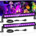 45W LED Black Light Bar,Black Lights for Glow Party,Waterproof Blacklight with Plug & Switch, Halloween Light for Glow in The Dark Party Supplies,Bedroom,Body Paint,Stage Lighting,2 Pack