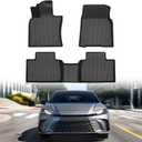 Mixsuper Floor Mats for 2025 2026 Toyota Camry (Include Hybrid), All Weather Floor Liners Durable 1st and 2nd Row Set Black