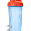 Mr. Pen- Shaker Bottles for Protein Mixes, 28 oz, 1 Pack, Blue with Orange Top, Protein Shaker Bottle with Wire Whisk Ball