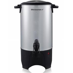 Elite Gourmet CCM040 Stainless Steel 40 Cup Coffee Urn Removable Filter For Easy Cleanup, Two Way Dispenser with Cool-Touch Handles Electric Coffee Maker Urn, Stainless Steel