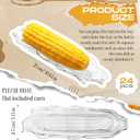24 Pcs Plastic Corn Trays 10.6 x3.4 Inches Transparent Corn Dish Clear Corn on The Cob Trays Corn on The Cob Dinnerware Sets Serving Trays for Sweet Butter Corn for Families or Restaurants