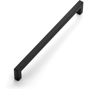 Ravinte 1 Pack 10 Inch Kitchen Square Cabinet Handles Matte Black Pulls Black Drawer Pulls Kitchen Cabinet Hardware for Cupboard Drawer Handles