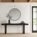 Madison Park Round Mirror, Metal Frame Circle Mirror 36 inch, Wall Art Decor Mounted Hanging for Entryway, Bathroom, hallway, Living Room, Vanity, Marlowe, Silver