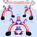 12FT Length 9FT Tall Independence Day Inflatables Uncle Sam Decorations, 4th of July Blow Up Inflatable Yard Decorations Built-in 5 LEDs for Party Garden Lawn Patriotic Decorations Outdoor