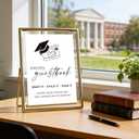 2 x DAZONGE Graduation Decorations, Gold Metal Grad Floating Picture Frame, Tabletop Graduation Photo Guestbook Sign Decor, Class of 2026 Party Decor, Graduation Gifts