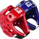 Taekwondo Sparring Head Guard, Competition Protection Headgear for Taekwondo, Karate and Martial Arts (Small, blue and red)