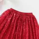 Magic Park 5-6 Y Girl Sequin Tutu Skirt Kids Holiday Short Skirt (Red, S)