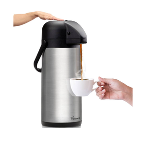 85 oz (2.5L) Airpot Coffee Carafe with Pump, Insulated Stainless Steel Coffee Dispenser, Coffee Carafes for Keeping Hot/Cold, Hot Beverage Dispenser for Party
